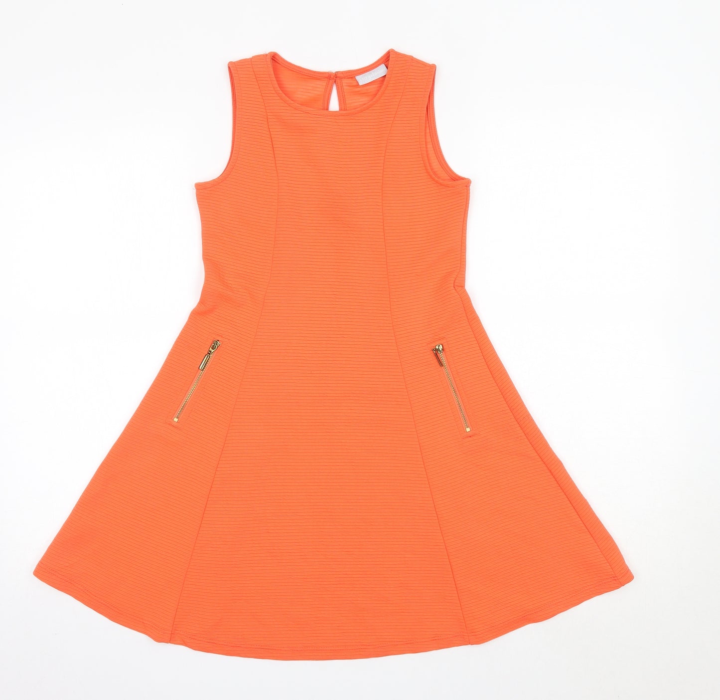 Matalan Girls Orange  Polyester A-Line  Size 11 Years  Round Neck