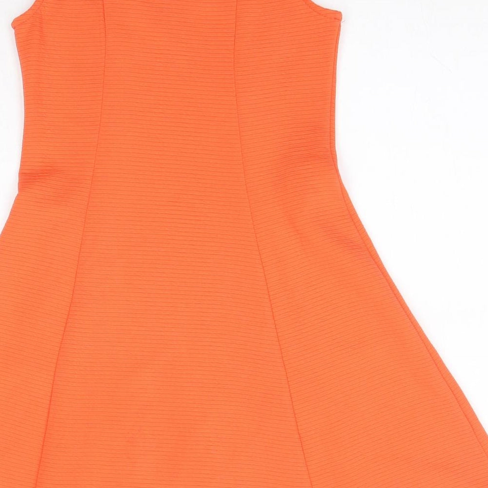 Matalan Girls Orange  Polyester A-Line  Size 11 Years  Round Neck