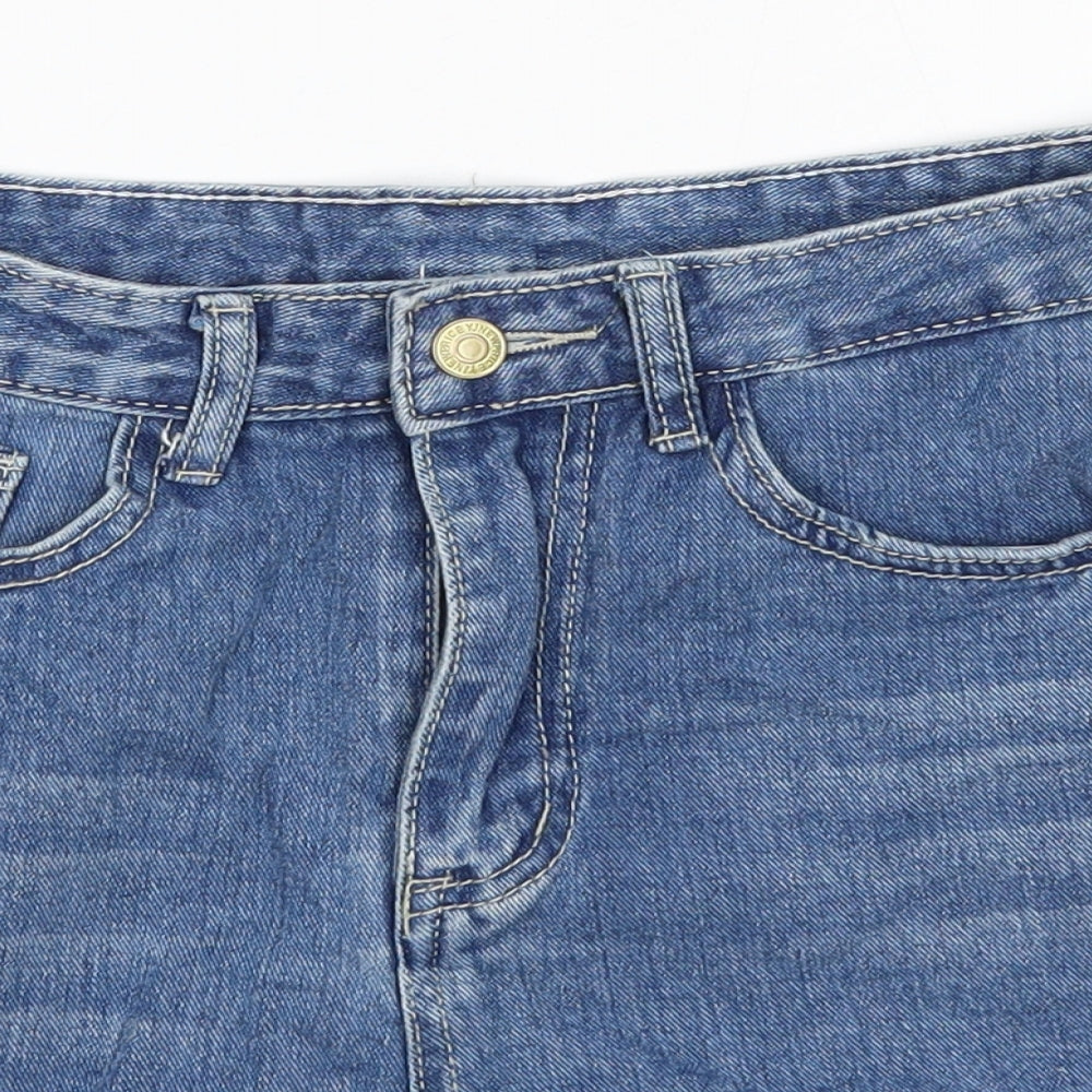 SheIn Womens Blue  Cotton Biker Shorts Size S  Regular