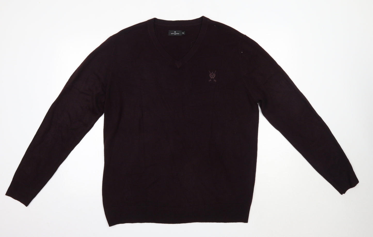 Jeff Banks Mens Purple Round Neck  Acrylic Pullover Jumper Size XL
