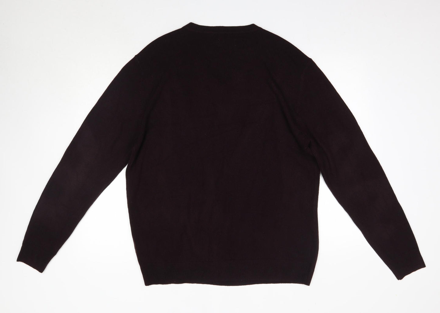 Jeff Banks Mens Purple Round Neck  Acrylic Pullover Jumper Size XL