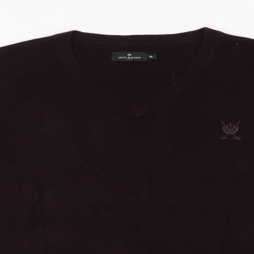 Jeff Banks Mens Purple Round Neck  Acrylic Pullover Jumper Size XL