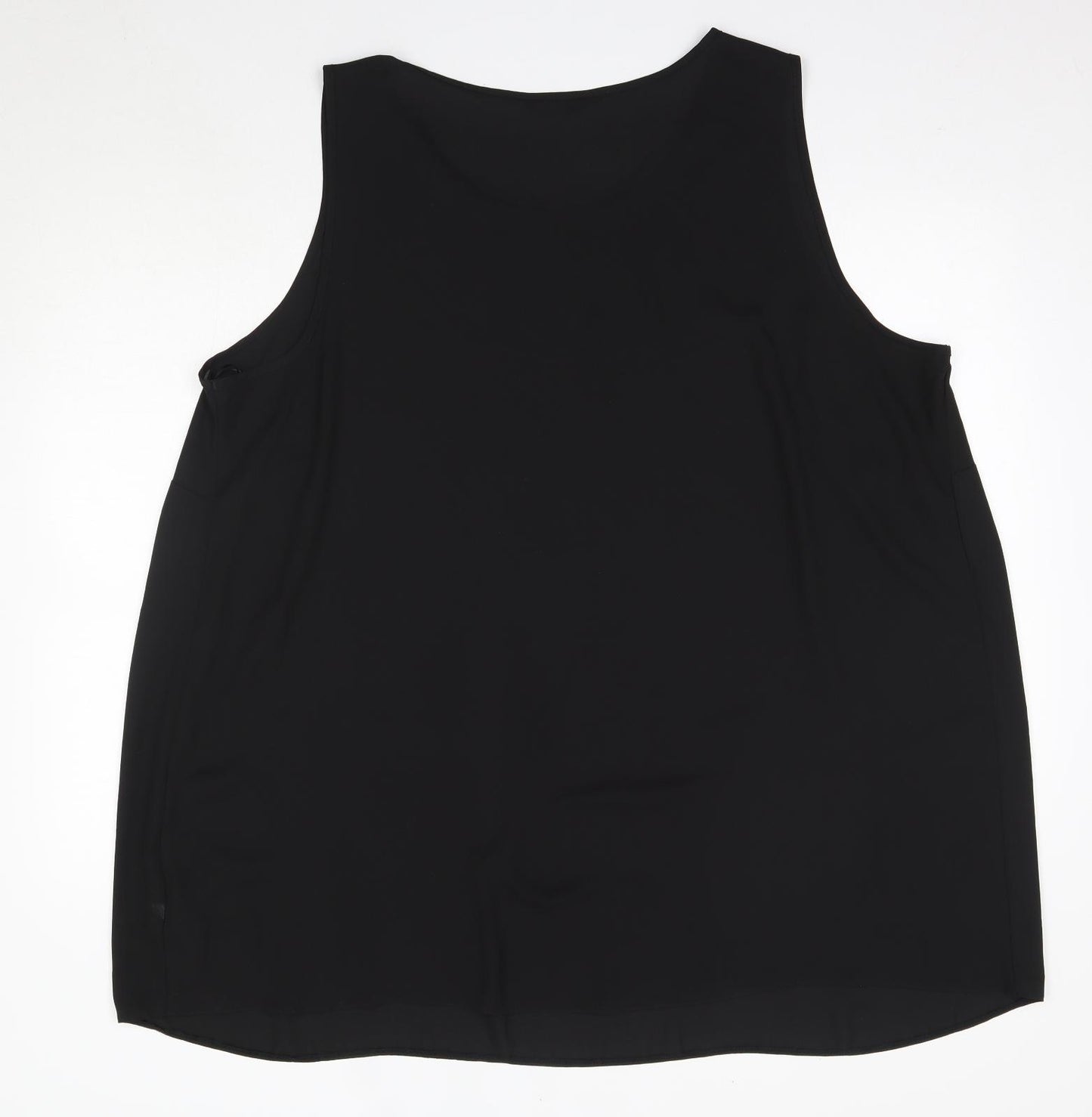 Evans Womens Black  Polyester Basic Blouse Size 26 Round Neck