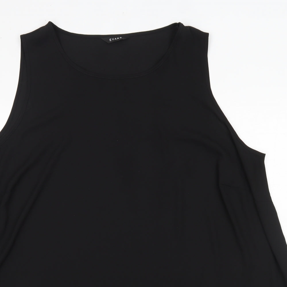 Evans Womens Black  Polyester Basic Blouse Size 26 Round Neck