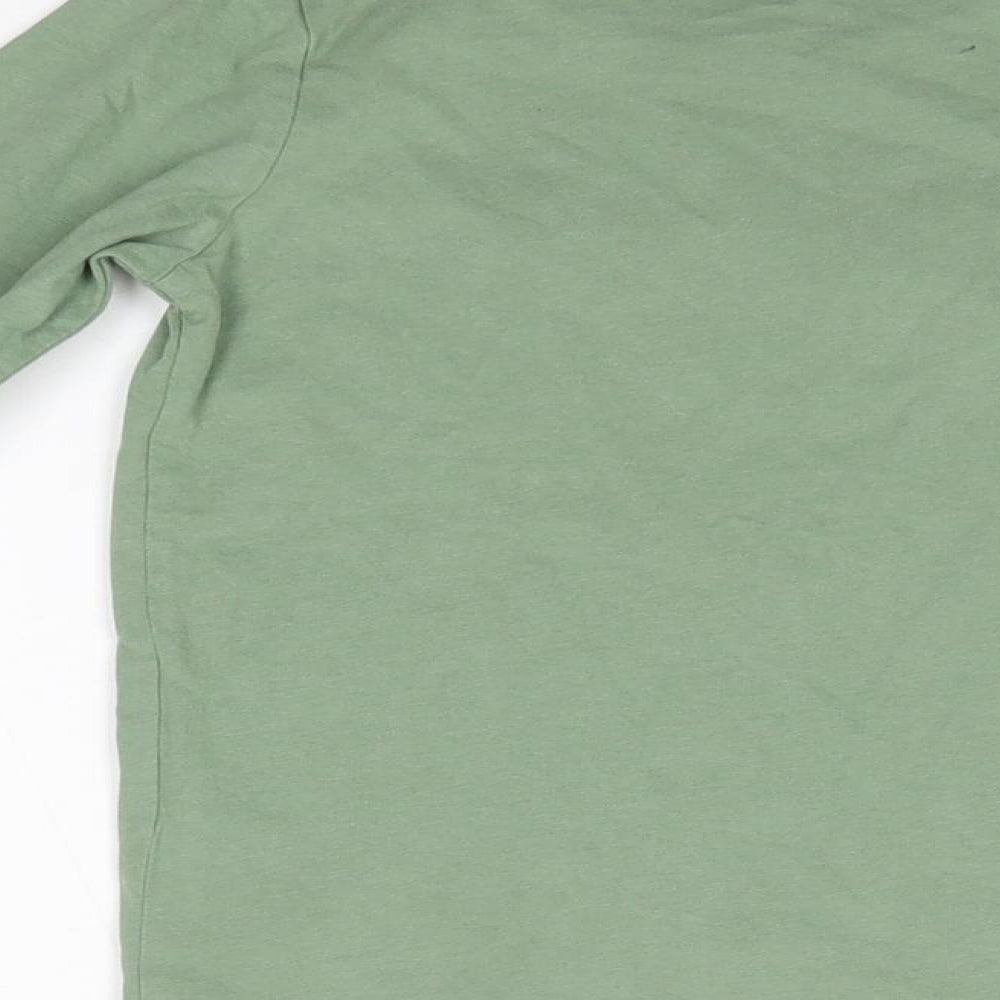 Nutmeg Girls Green  100% Cotton Basic Blouse Size 7-8 Years Round Neck