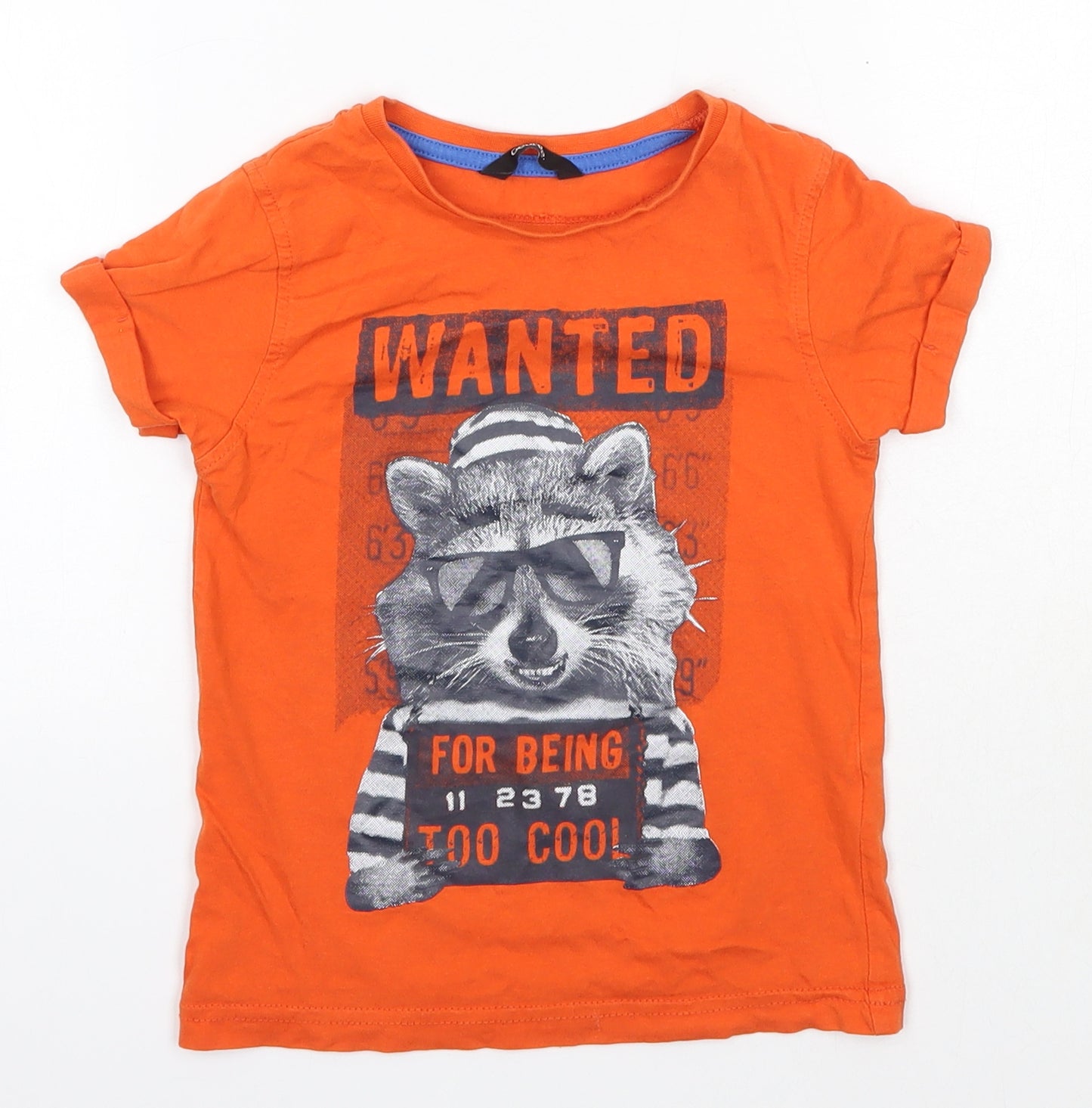 George Boys Orange  100% Cotton Basic T-Shirt Size 4-5 Years Round Neck