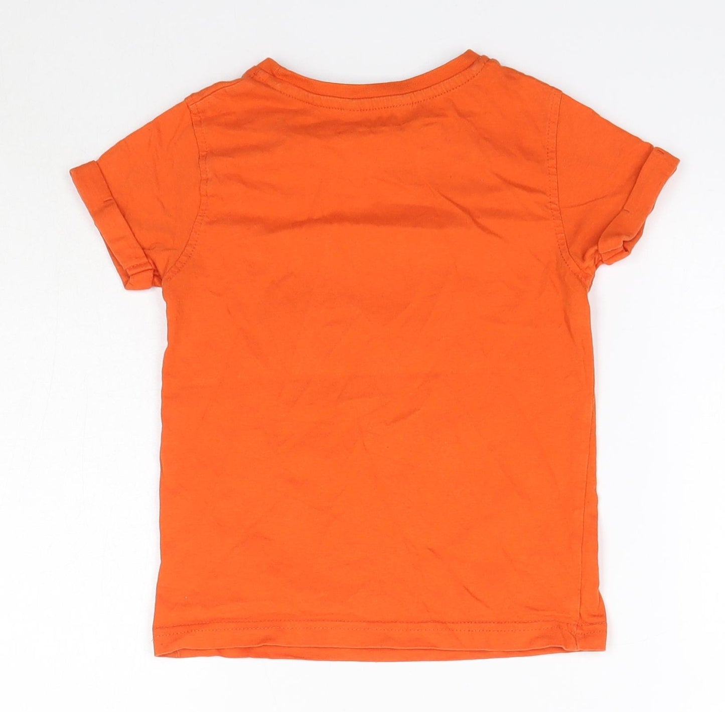 George Boys Orange  100% Cotton Basic T-Shirt Size 4-5 Years Round Neck