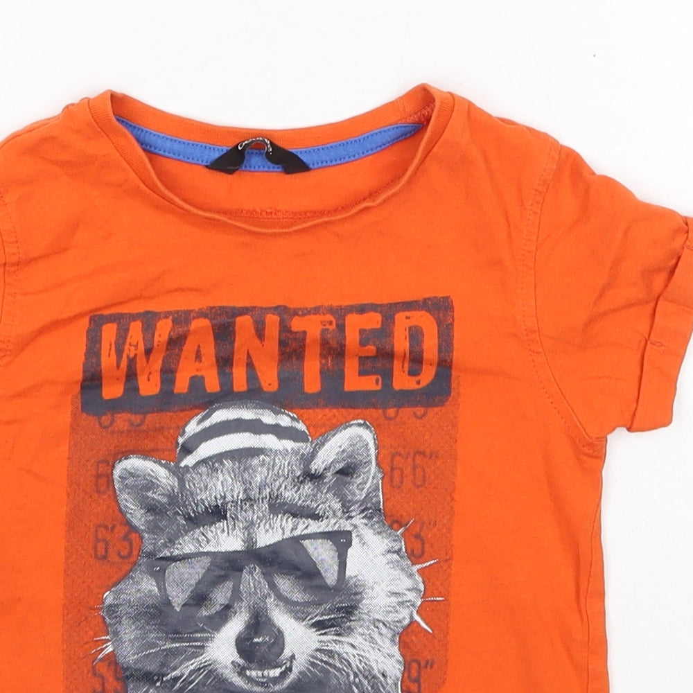 George Boys Orange  100% Cotton Basic T-Shirt Size 4-5 Years Round Neck