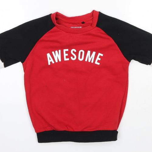 Primark Boys Multicoloured Round Neck  Cotton Pullover Jumper Size 5-6 Years