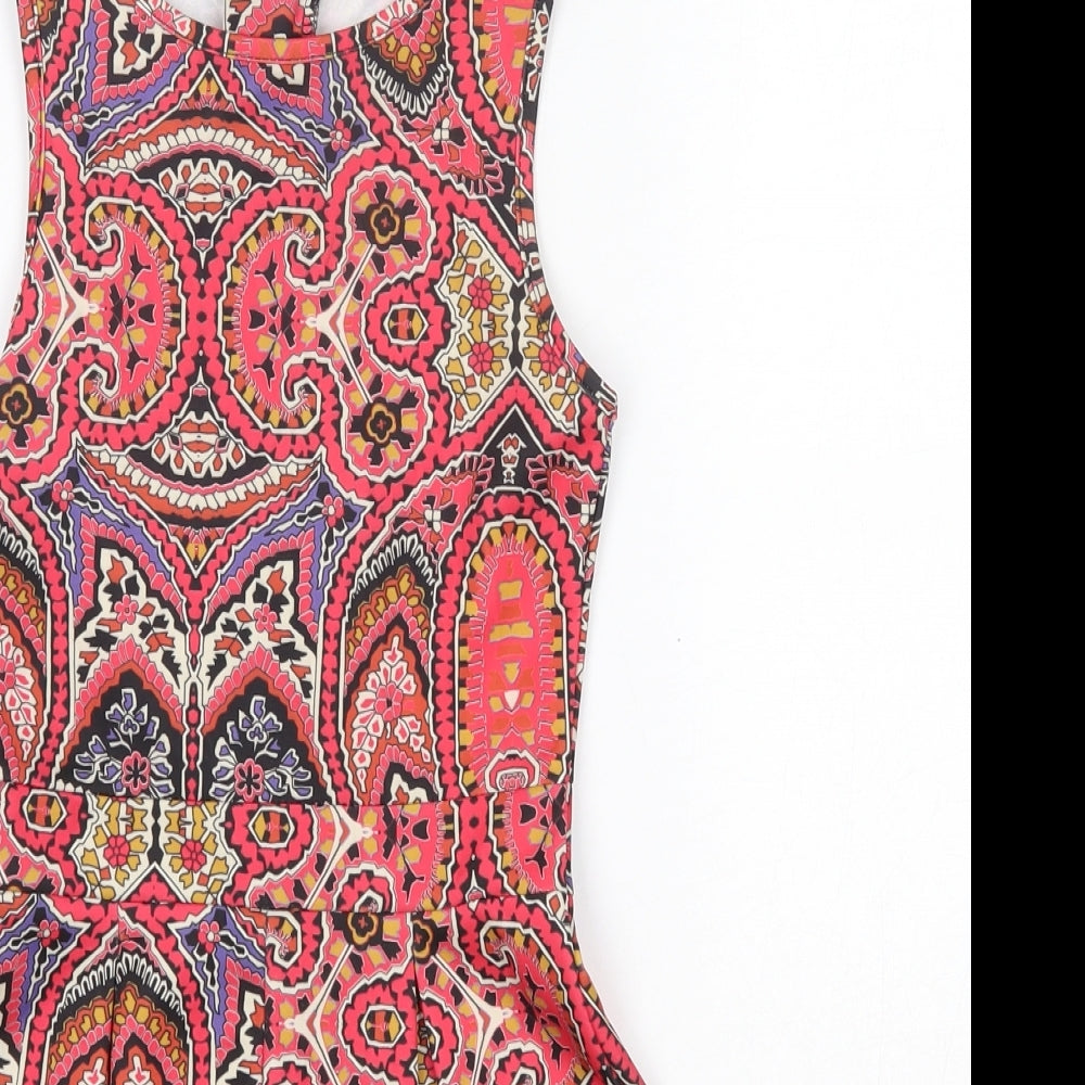 Matalan Girls Multicoloured Floral Polyester A-Line  Size 9 Years  Round Neck