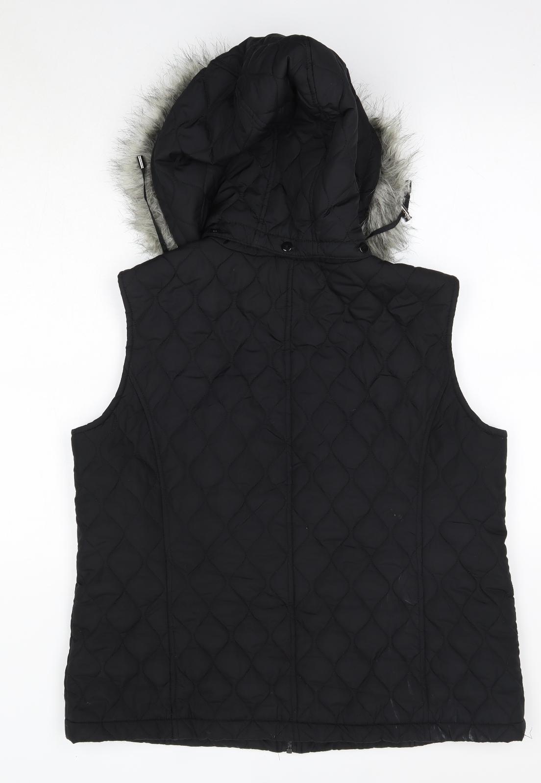 TU Womens Black   Gilet Coat Size 16