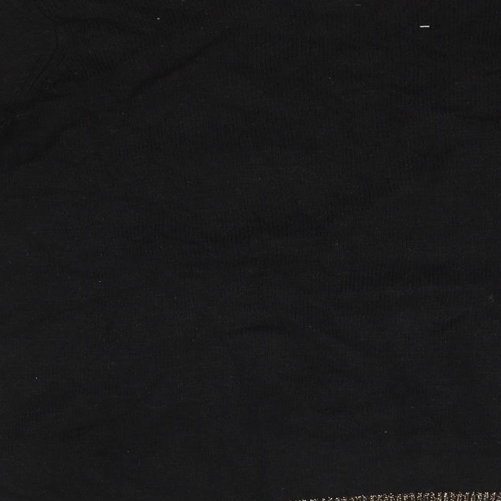 H&M Womens Black Round Neck  Nylon Pullover Jumper Size XS