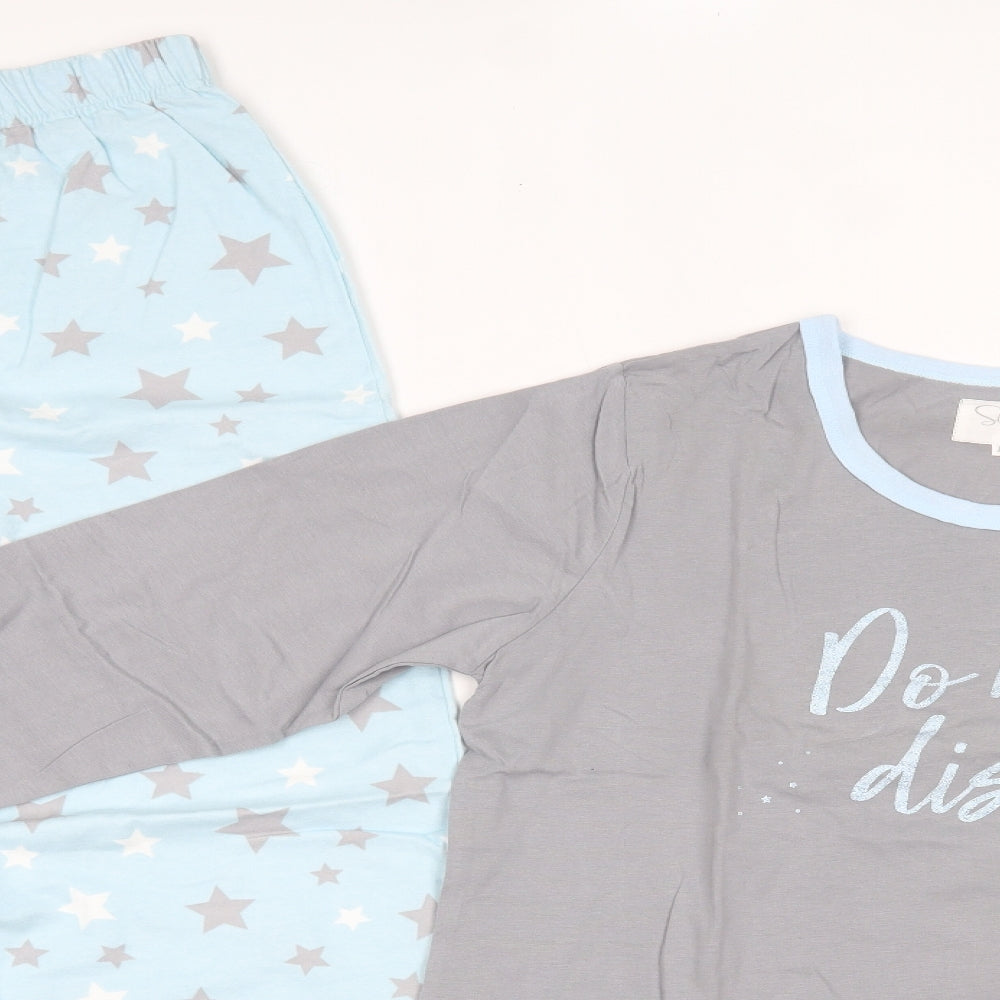 Sleepin Womens Multicoloured Solid 100% Cotton Top Pyjama Set Size 16