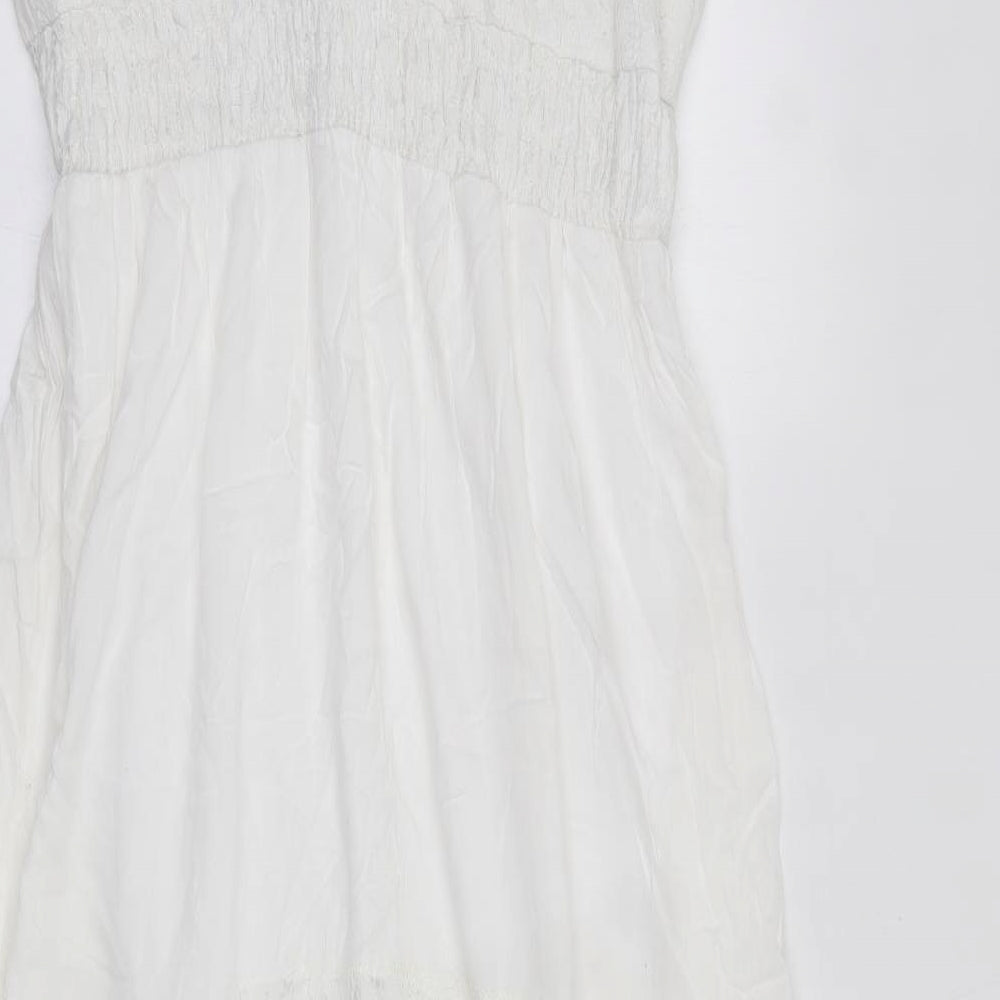 Klass Womens White  Viscose Maxi  Size 12  Round Neck