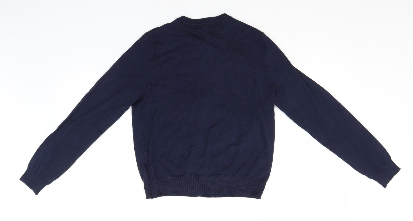 Marks and Spencer Womens Blue Round Neck  Viscose Cardigan Jumper Size 12