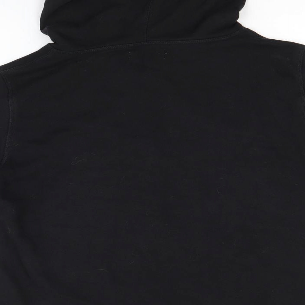 Papaya Womens Black  Cotton Henley Hoodie Size M