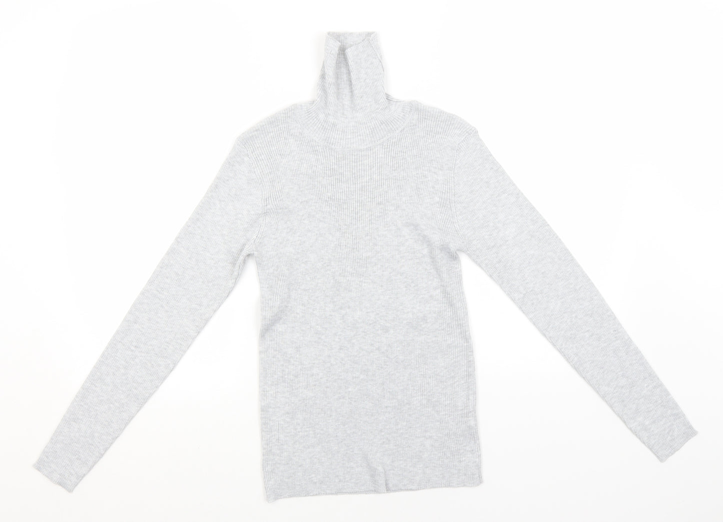 Papaya Womens Grey Roll Neck  Viscose Pullover Jumper Size 12