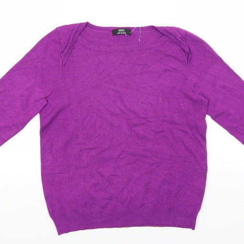 Marks and Spencer Womens Purple Round Neck  Viscose Pullover Jumper Size 14