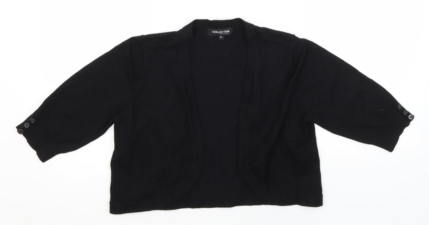 Debenhams Womens Black Round Neck   Cardigan Jumper Size 12