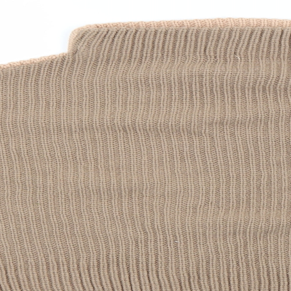 PRETTYLITTLETHING Womens Brown Round Neck  Acrylic Pullover Jumper Size 8