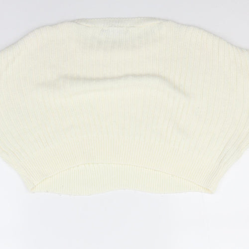 Preworn Womens Ivory Round Neck  Acrylic Pullover Jumper Size L