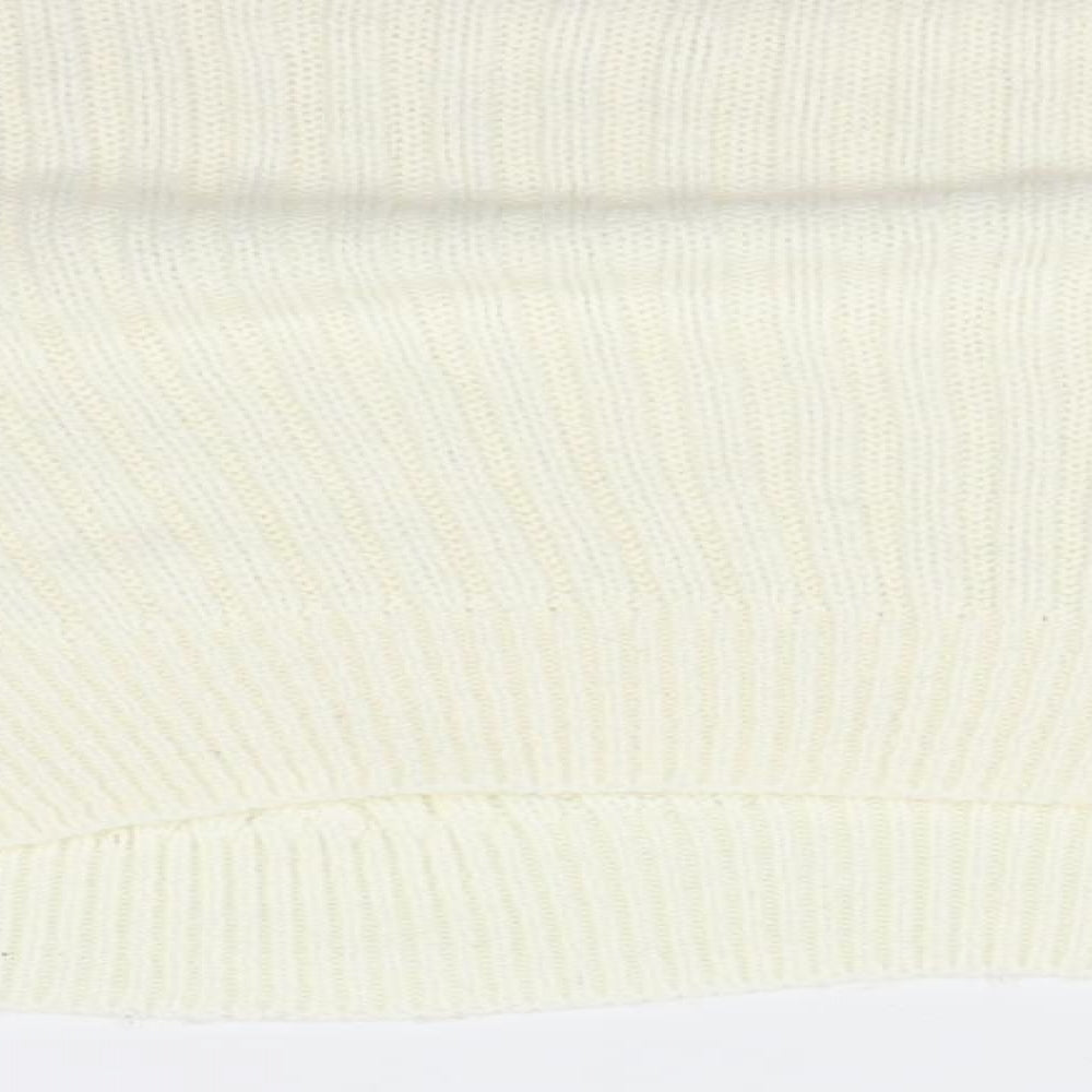 Preworn Womens Ivory Round Neck  Acrylic Pullover Jumper Size L