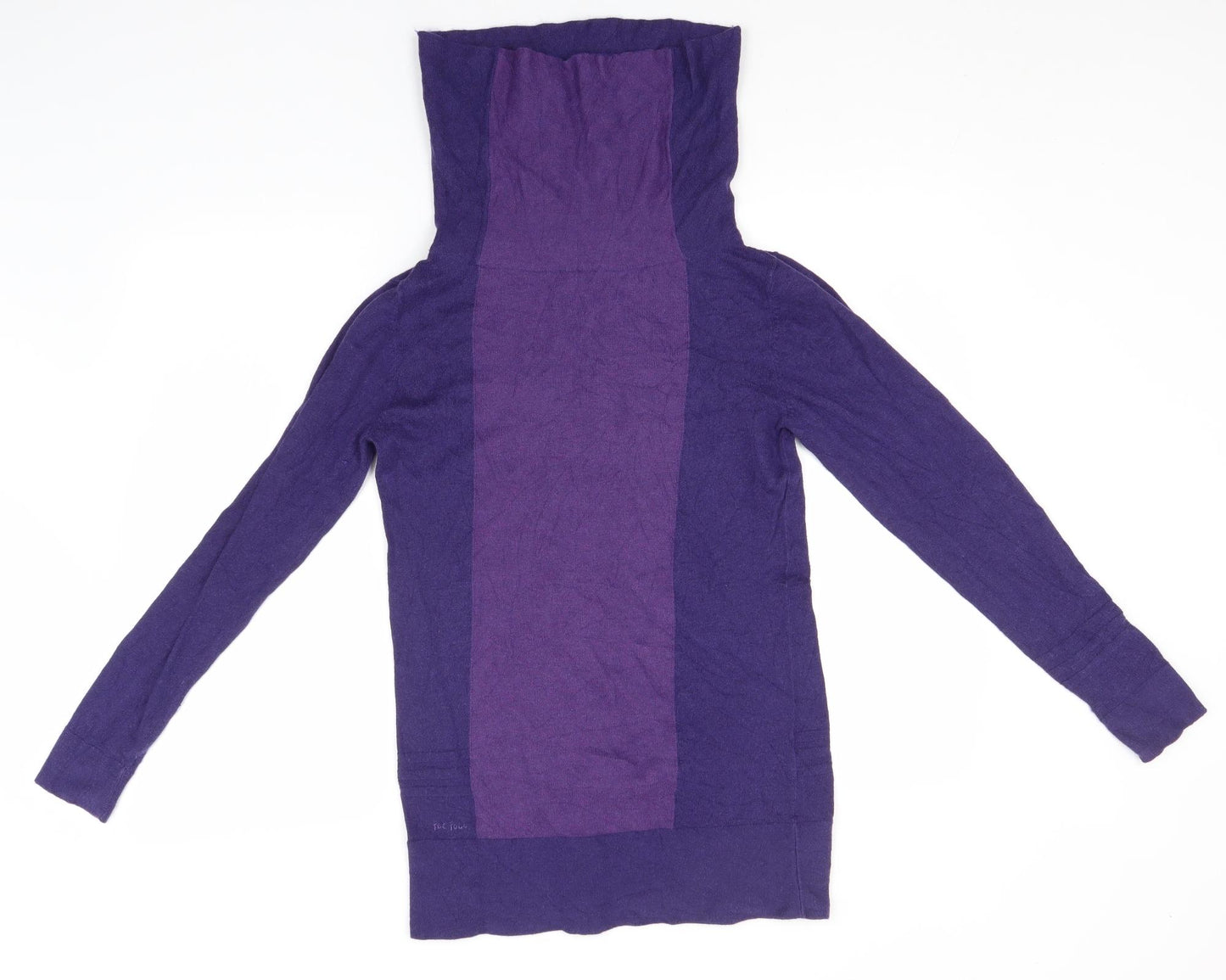 Fat Face Womens Blue Roll Neck  Cotton Pullover Jumper Size 12