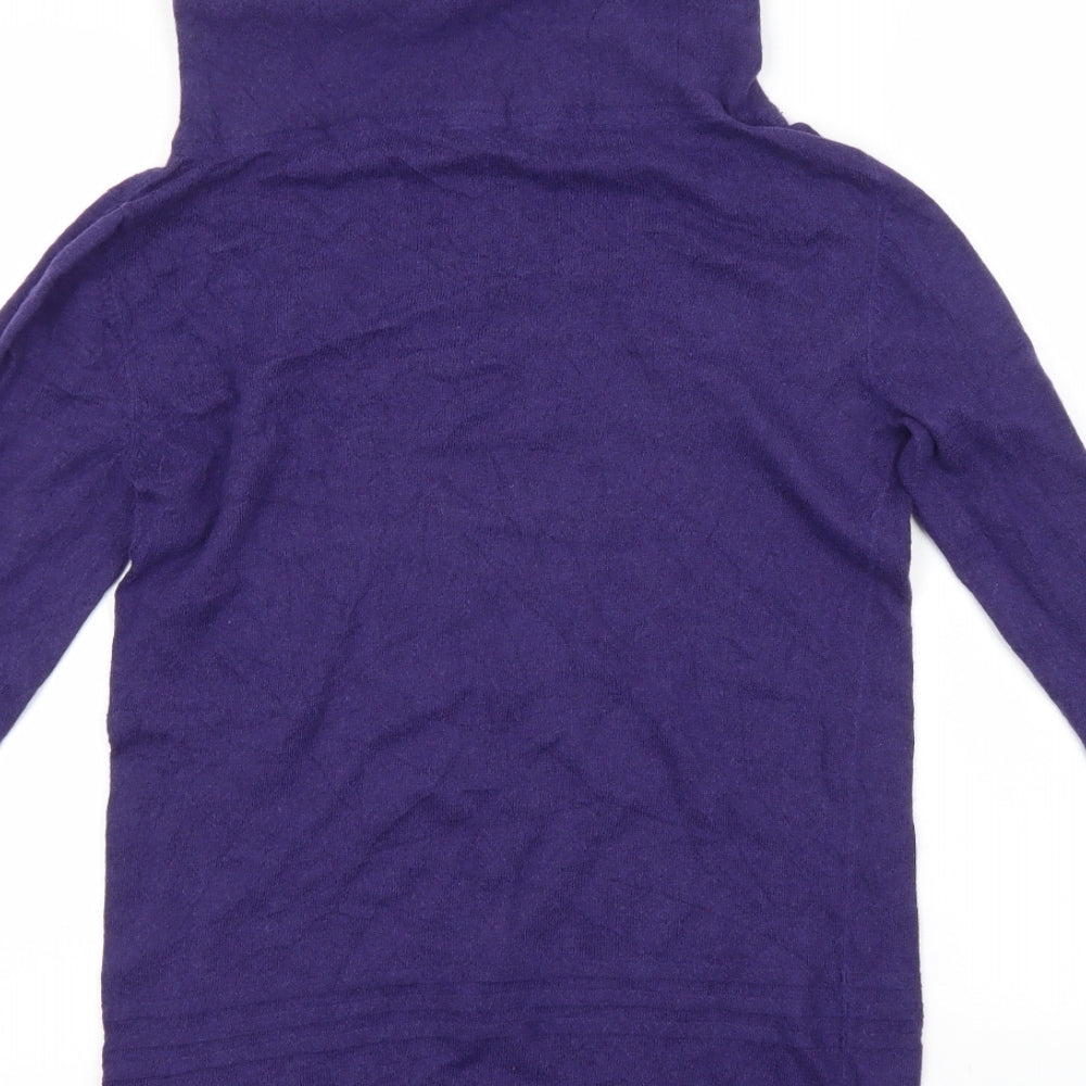 Fat Face Womens Blue Roll Neck  Cotton Pullover Jumper Size 12