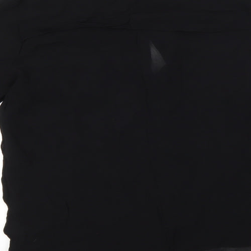 NEXT Womens Black  Viscose Basic Button-Up Size 12 Crew Neck