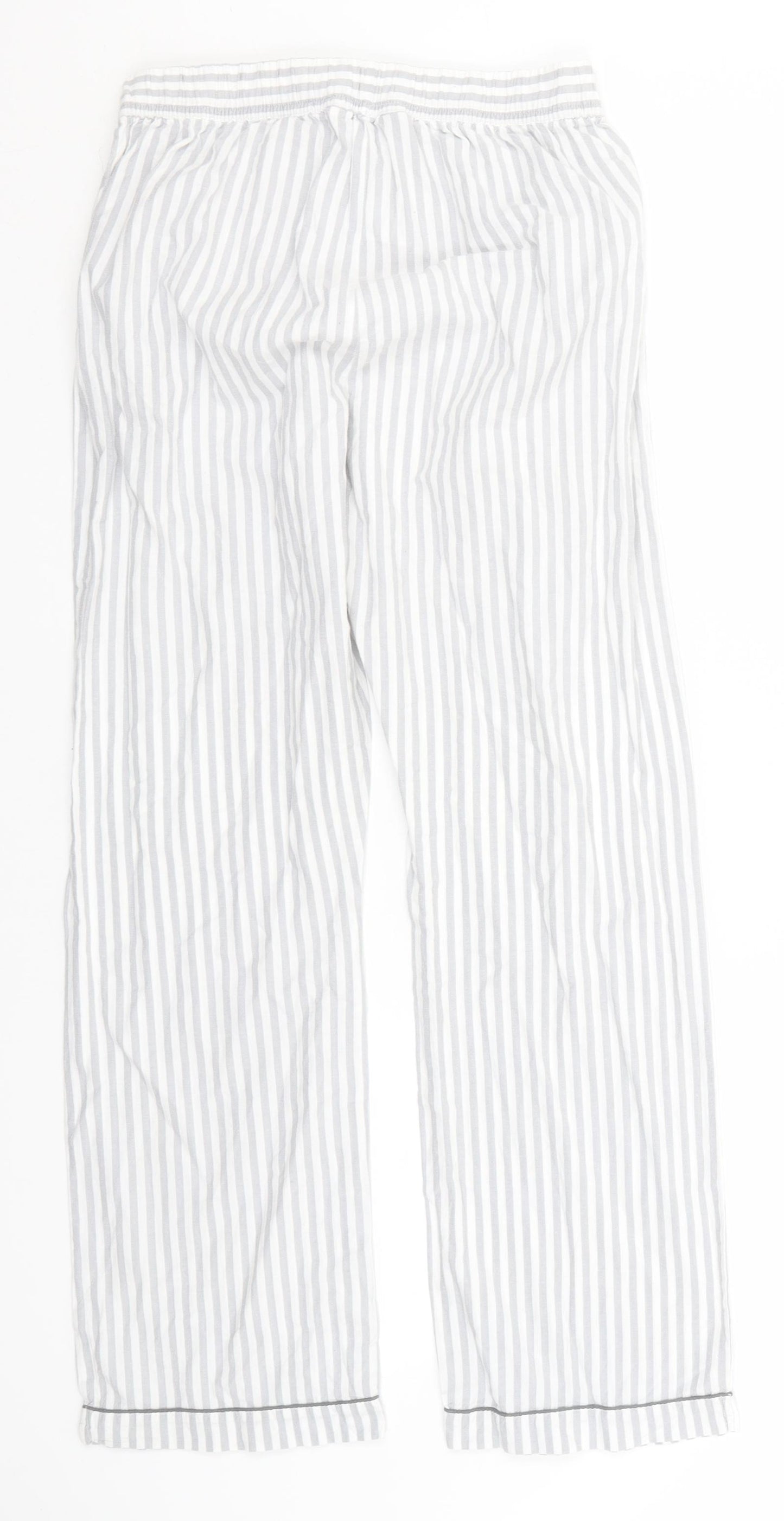 Primark Womens White Striped Cotton  Pyjama Pants Size 10