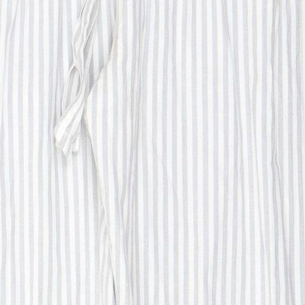 Primark Womens White Striped Cotton  Pyjama Pants Size 10