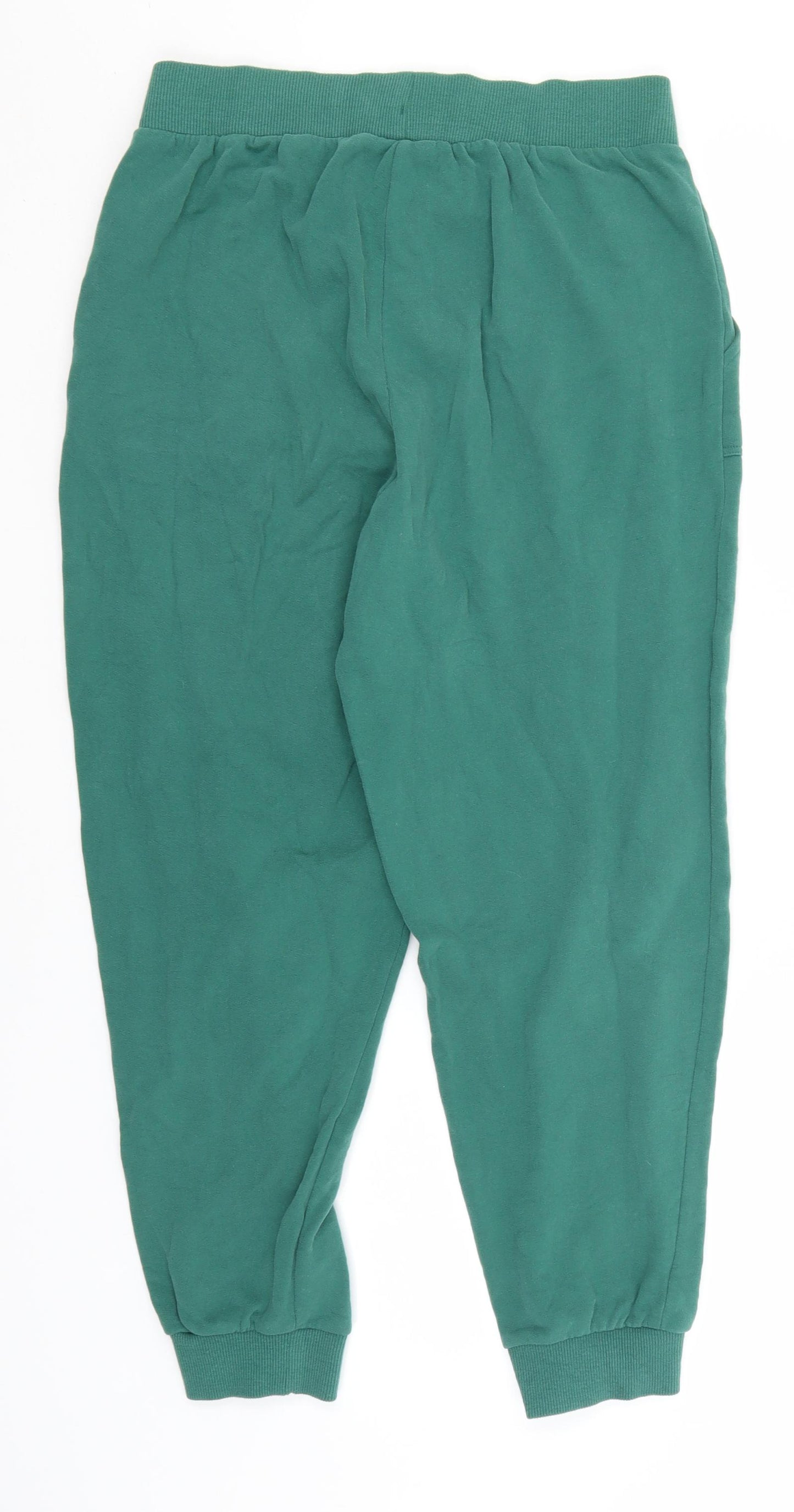 F&F Womens Green  Cotton Sweatpants Trousers Size 12 L25 in Regular