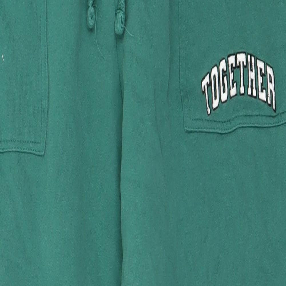 F&F Womens Green  Cotton Sweatpants Trousers Size 12 L25 in Regular