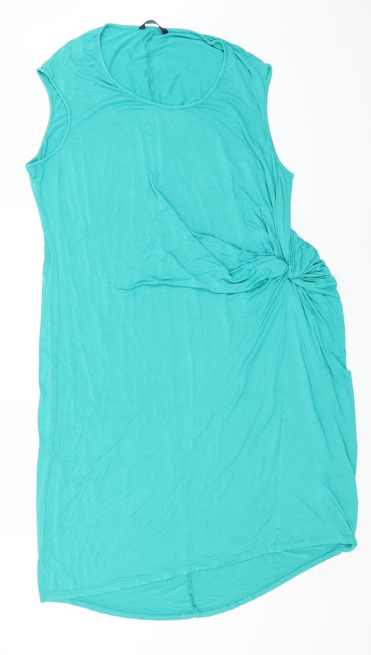 Marks and Spencer Womens Green  Viscose T-Shirt Dress  Size 18  Round Neck