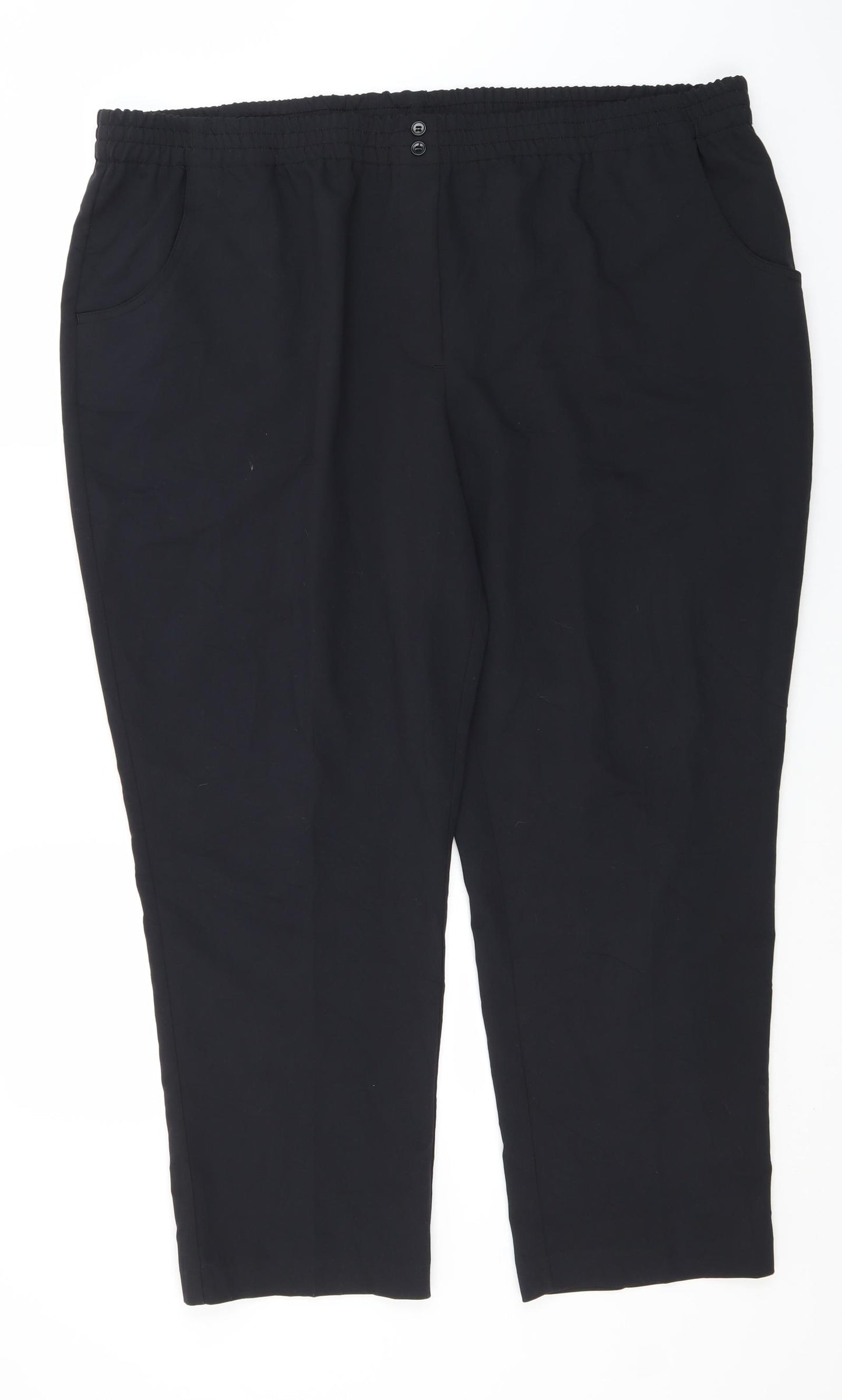 Damart Womens Black  Polyester Trousers  Size 28 L27 in Regular