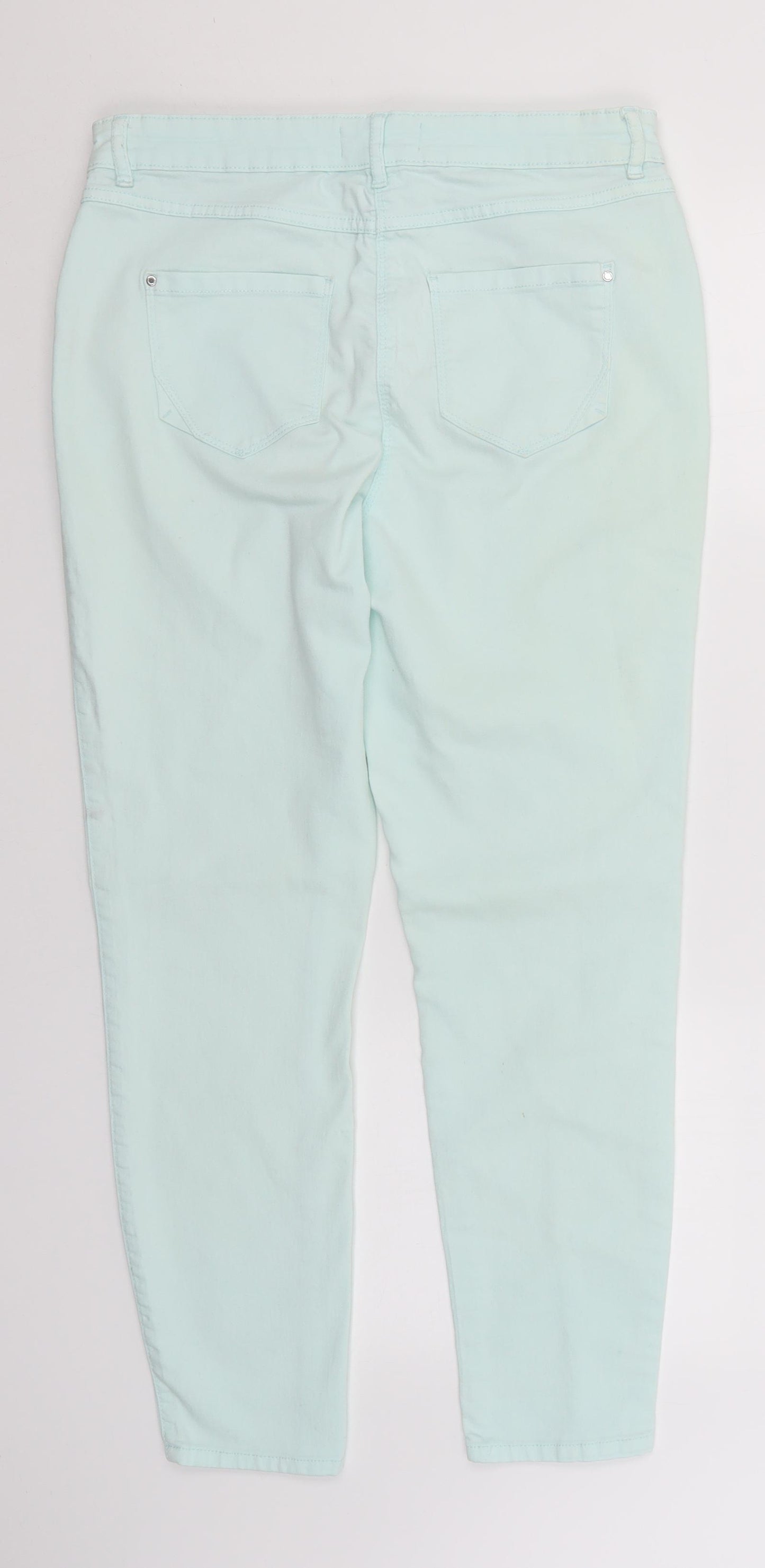 Papaya Womens White  Cotton Trousers  Size 14 L27 in Regular