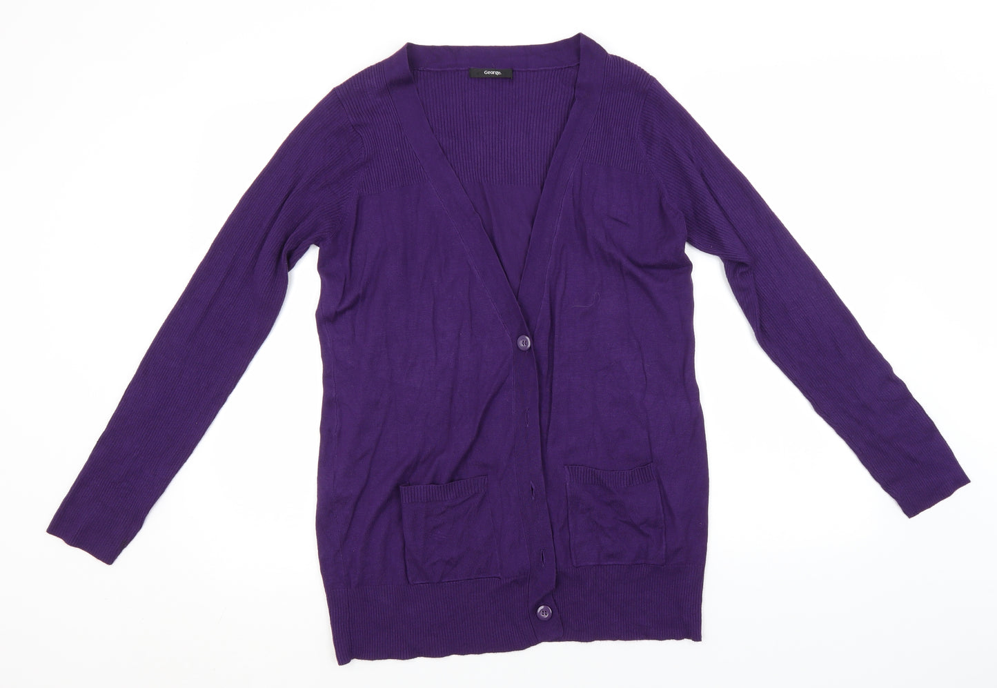 George Womens Blue V-Neck  Viscose Cardigan Jumper Size 20