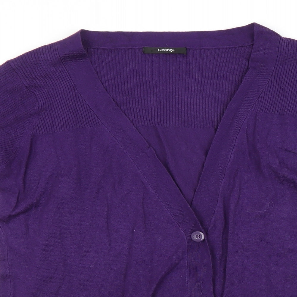 George Womens Blue V-Neck  Viscose Cardigan Jumper Size 20