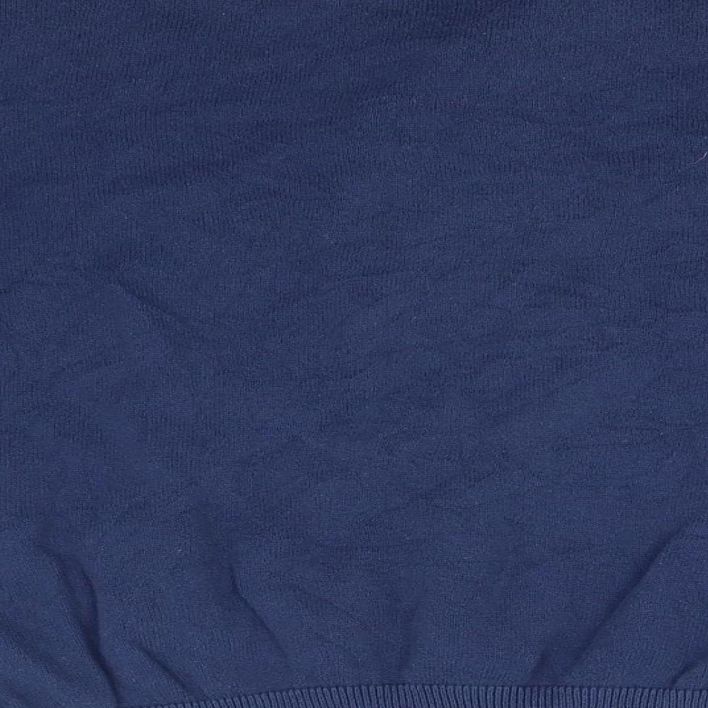 Preworn Mens Blue Collared  Cotton Pullover Jumper Size L