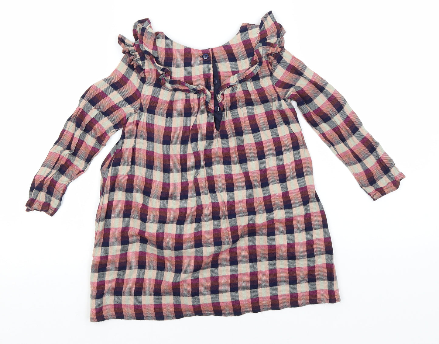 George Girls Multicoloured Check Viscose A-Line  Size 2-3 Years  Round Neck