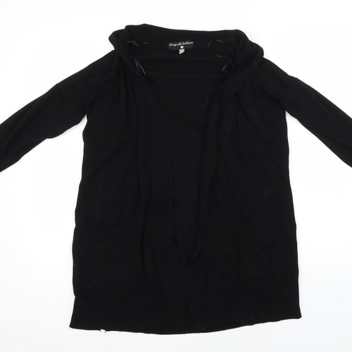 Preworn Womens Black Round Neck  Viscose Cardigan Jumper Size S