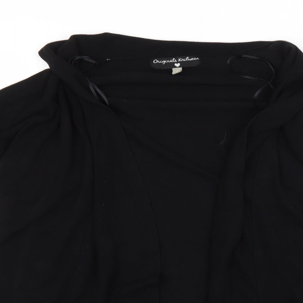 Preworn Womens Black Round Neck  Viscose Cardigan Jumper Size S