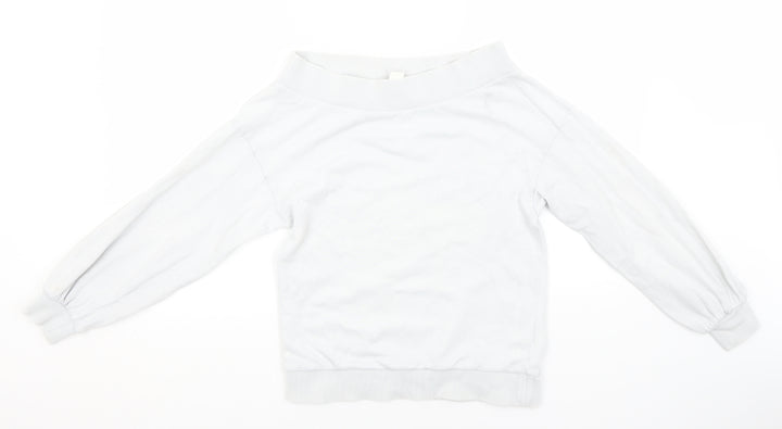 H&M Womens Green Scoop Neck  Cotton Pullover Jumper Size S