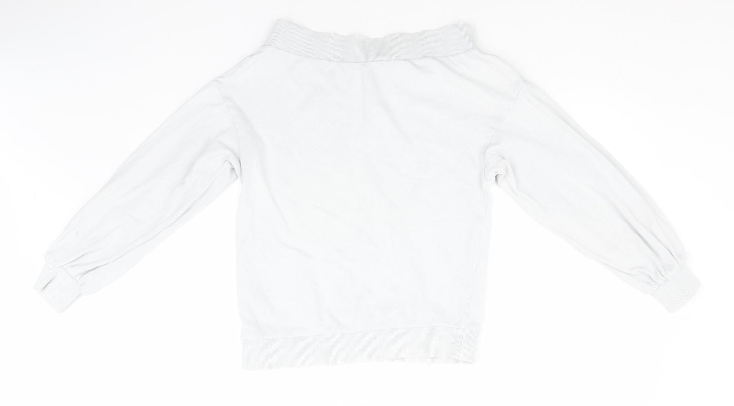 H&M Womens Green Scoop Neck  Cotton Pullover Jumper Size S