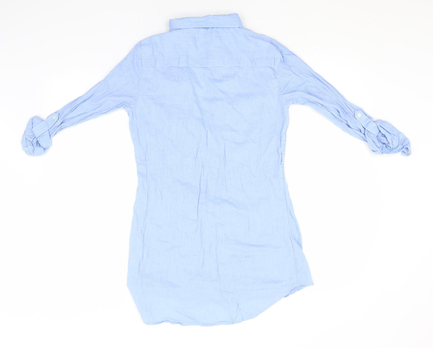 Atmosphere Womens Blue  Cotton Basic Button-Up Size 8 Collared