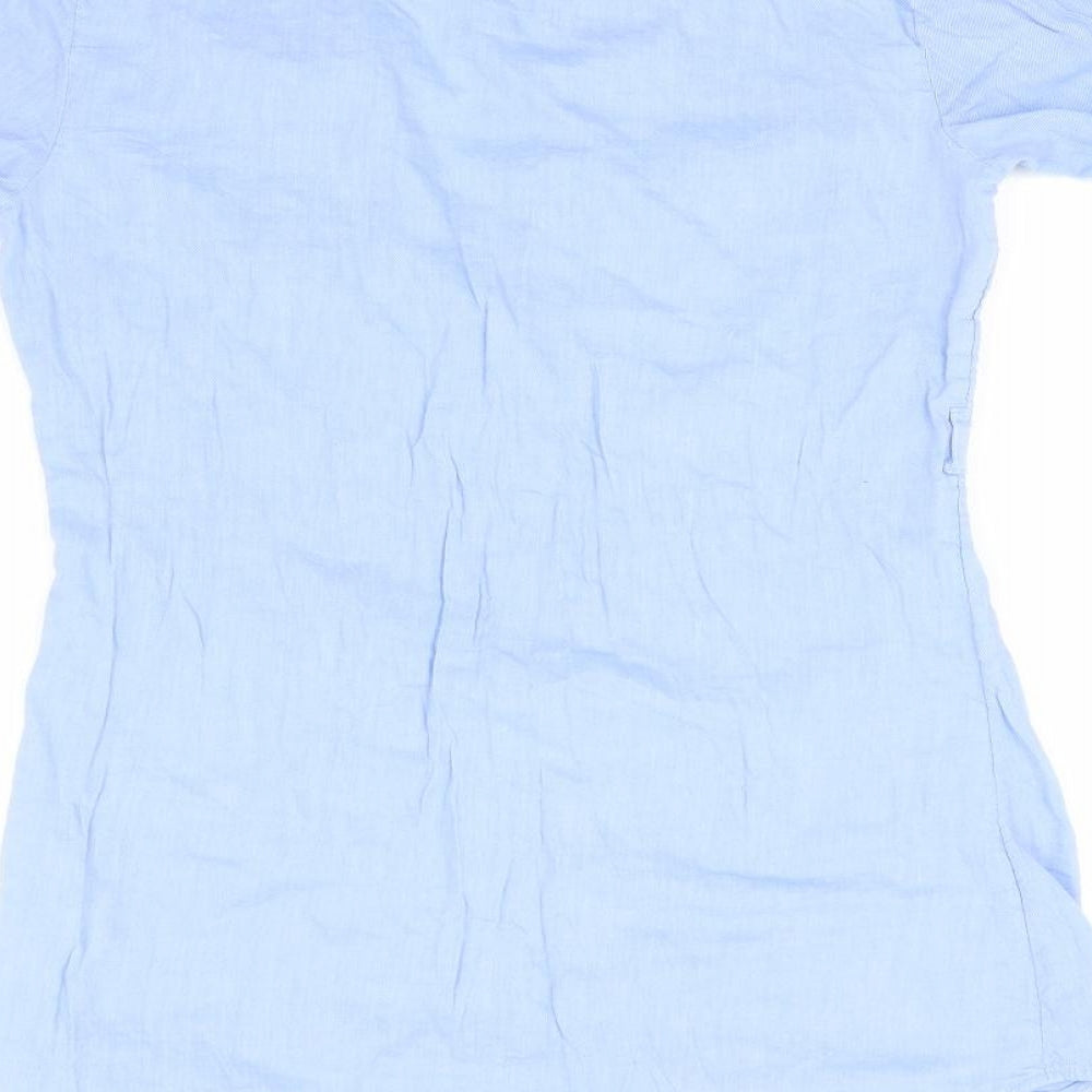 Atmosphere Womens Blue  Cotton Basic Button-Up Size 8 Collared