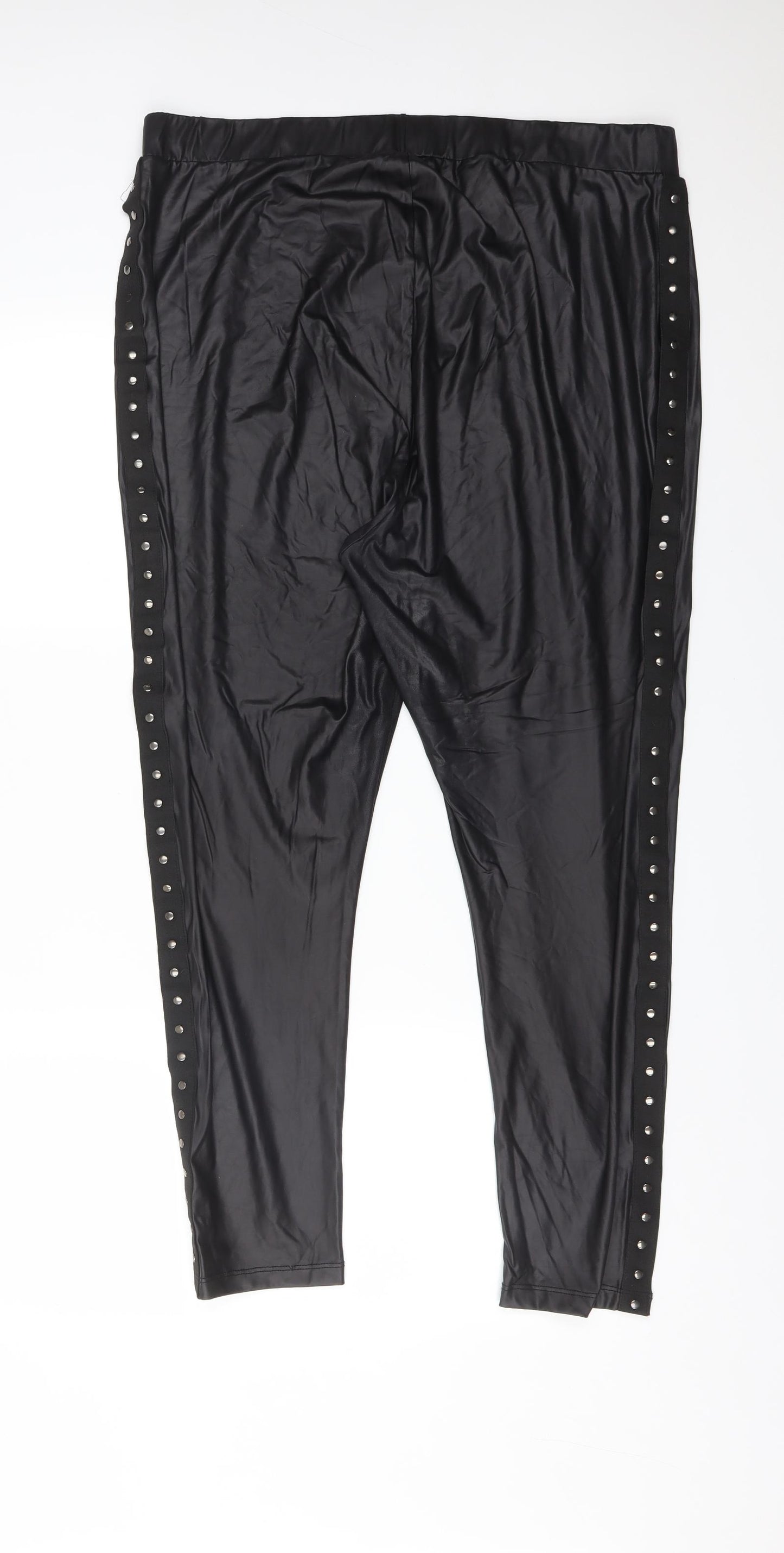 Simply Be Womens Black  Polyester  Leggings Size 22 L26 in