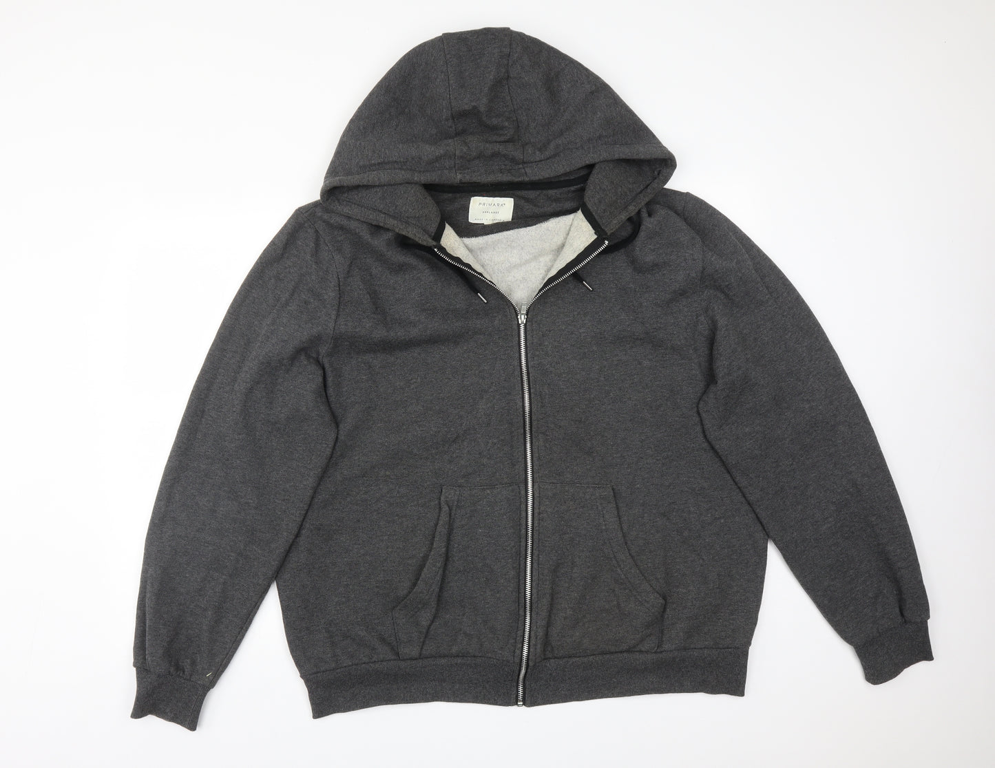 Primark Mens Grey  Cotton Full Zip Hoodie Size 3XL