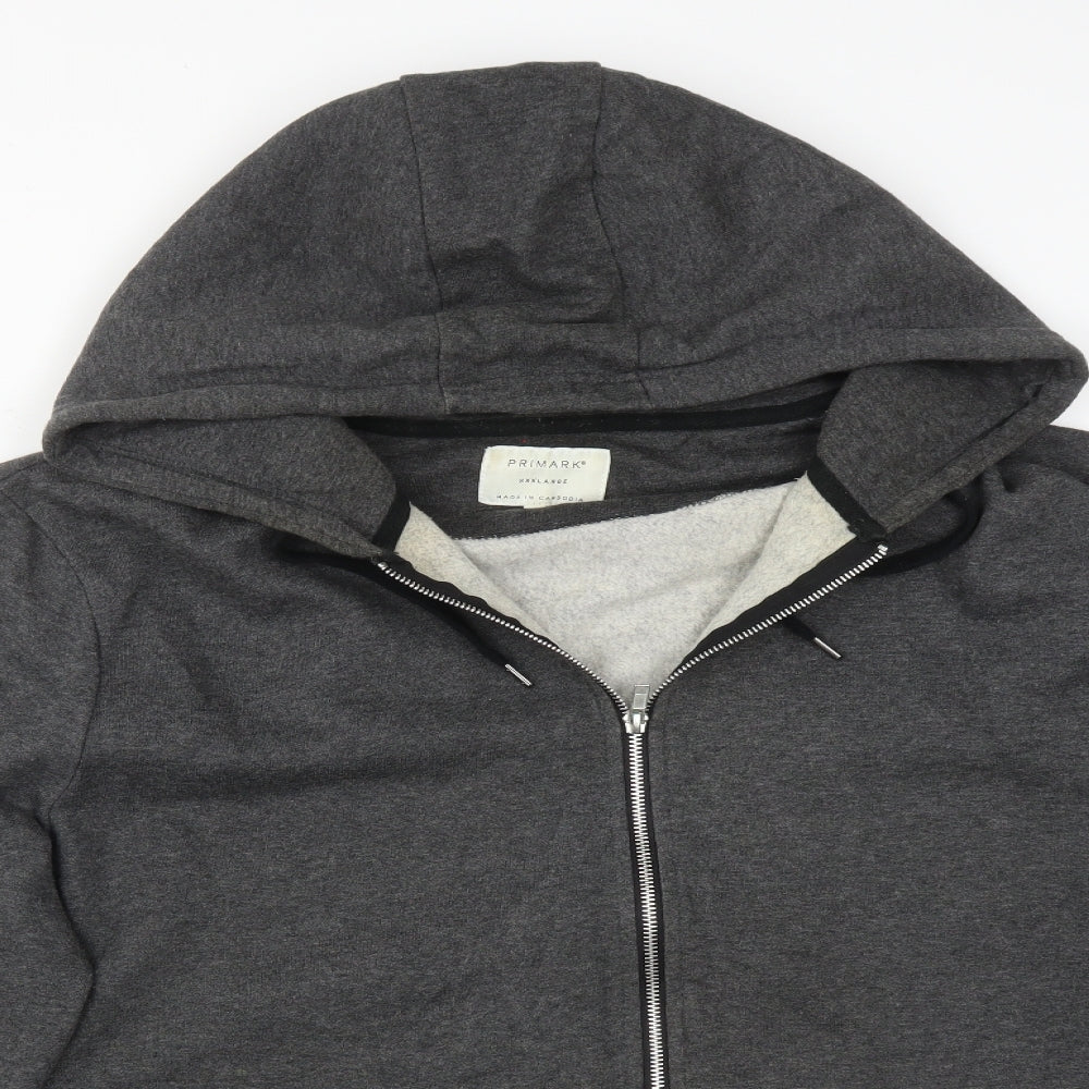 Primark Mens Grey  Cotton Full Zip Hoodie Size 3XL