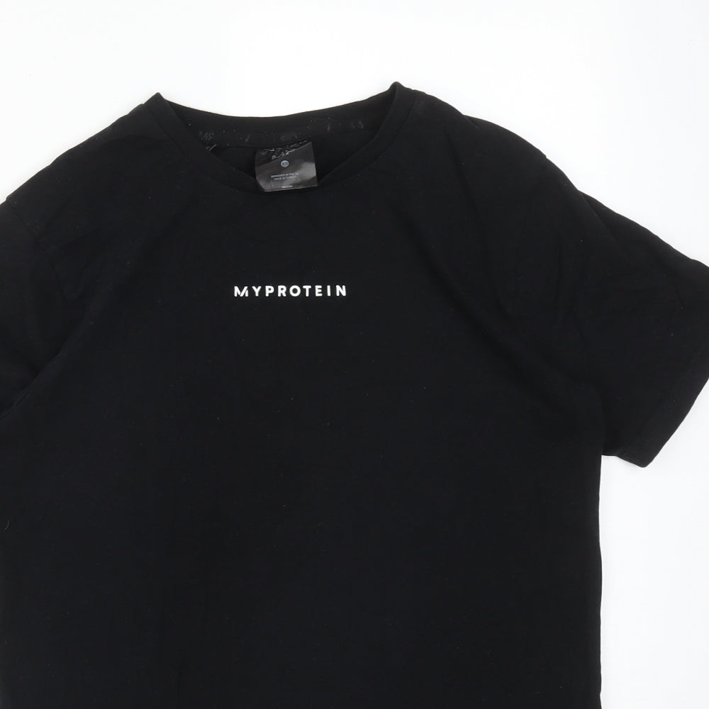 MY PROTEIN Mens Black  Cotton  T-Shirt Size XS Round Neck  - FUEL YOUR AMBITION